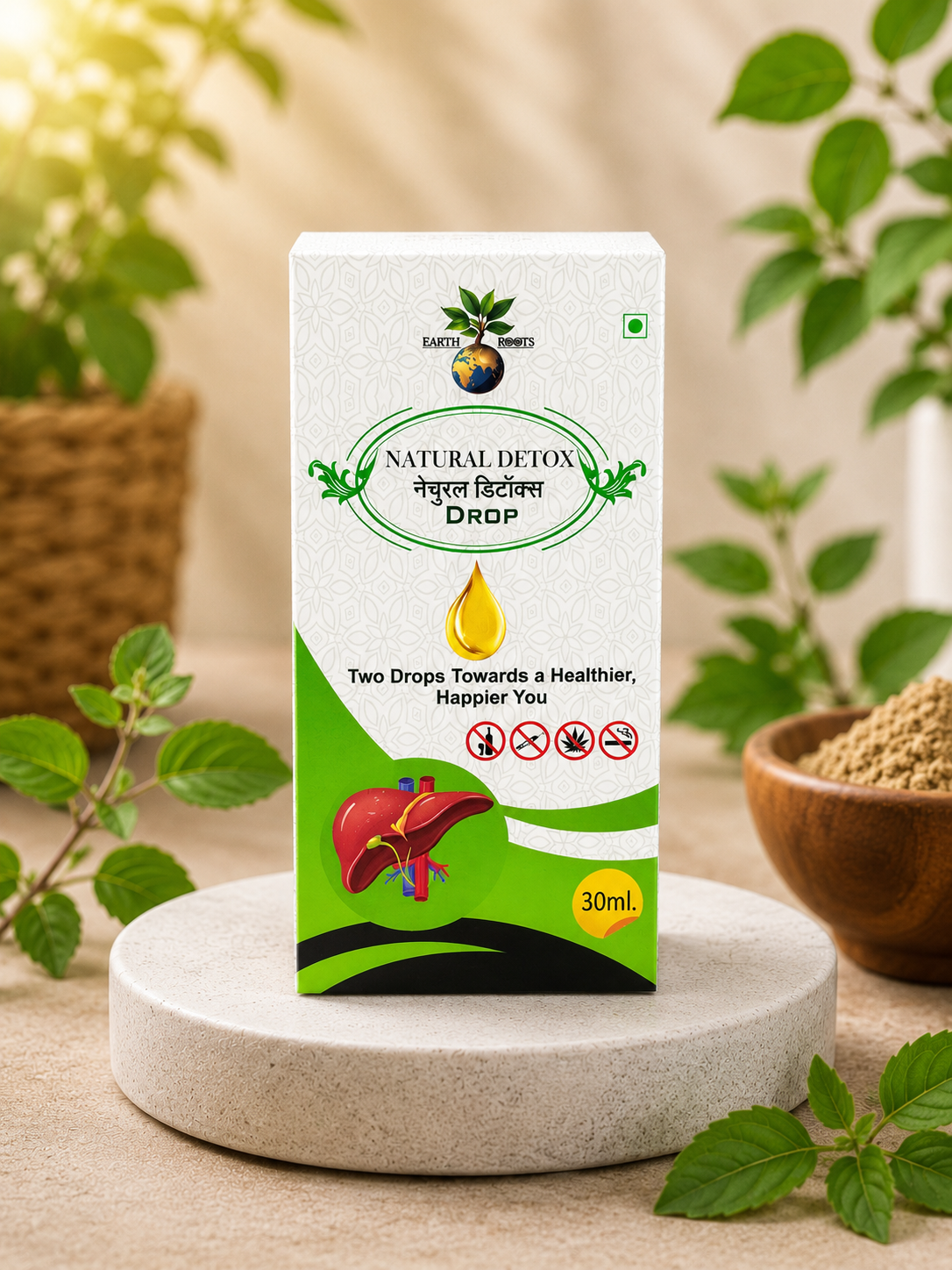 Earth Roots Tulsi Detox Drops | Herbal Daily Wellness Formula